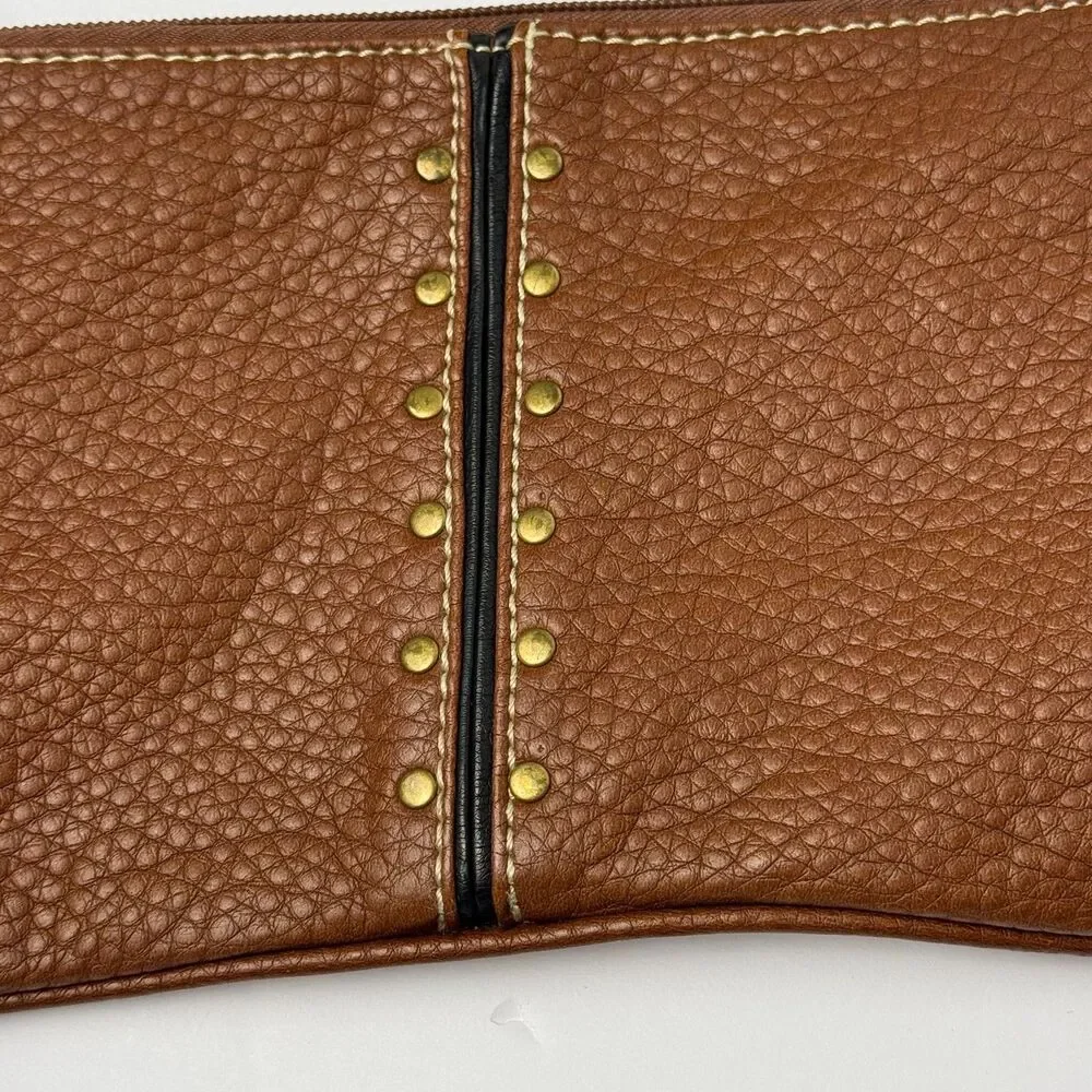 Red by Marc Ecko Bag Brown Pebbled Texture Stud Wristlet Clutch Urban Streetwear